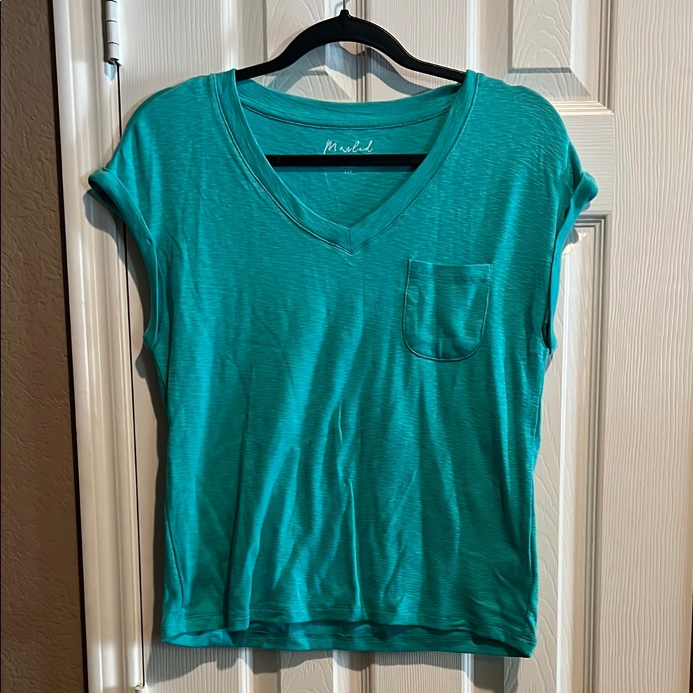 Marled Teal Relaxed Fit Short Sleeve Tee